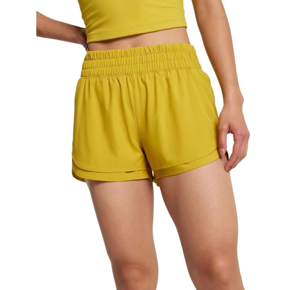 Calia Step Up Shorts Acid Atlas Yellow NWT Athletic Running Shorts Size XS